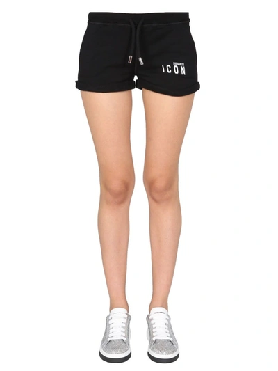 Shop Dsquared2 Women's Black Cotton Shorts