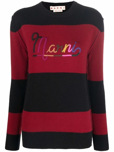 Shop Marni Women's Burgundy Wool Sweater