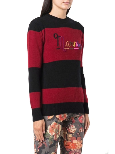Shop Marni Women's Burgundy Wool Sweater