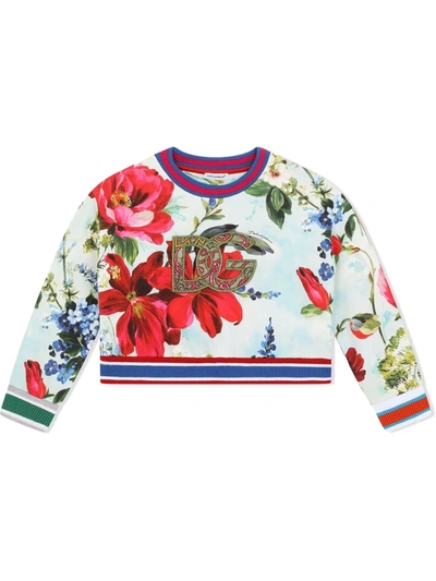 Shop Dolce & Gabbana Cardinal's Guard Embroidered-logo Sweatshirt In Blue