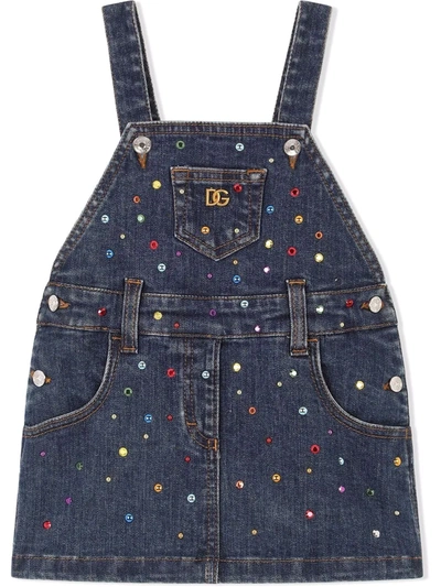 Dolce & Gabbana Babies' Kids Sequin-embellished Denim Dress (3-30 Months)  In Blue | ModeSens