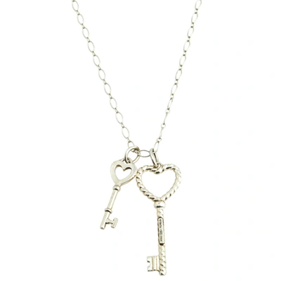 Pre-owned Tiffany & Co Sterling Silver Keys Pendant Necklace