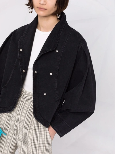 Shop Isabel Marant Long-sleeve Denim Jacket In Black