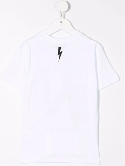 Shop Neil Barrett Graphic-print Cotton T-shirt In White