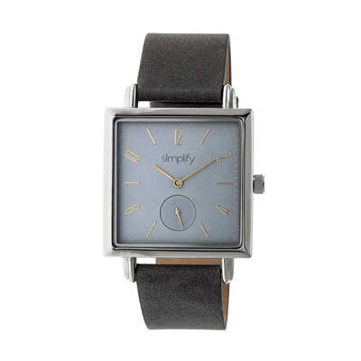 Shop Simplify The 5000 Grey Dial Charcoal Leather Watch Sim5006 In Charcoal / Gold Tone / Grey