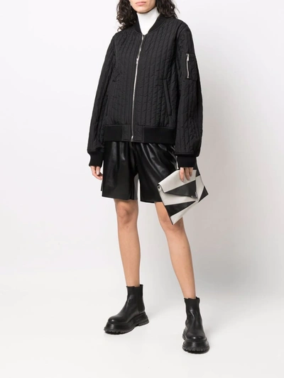 Shop Helmut Lang Quilted Zip-up Bomber Jacket In Black