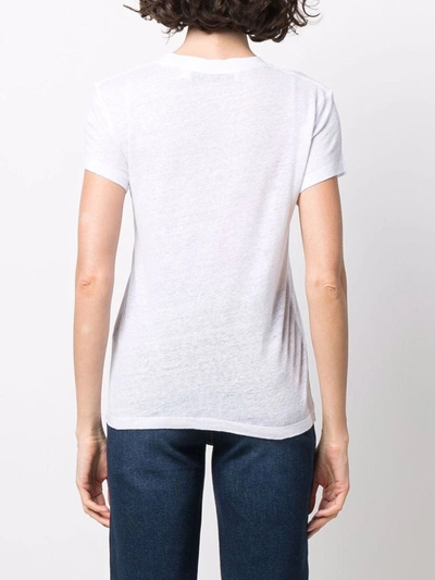 Shop Iro Short-sleeved Linen T-shirt In Weiss
