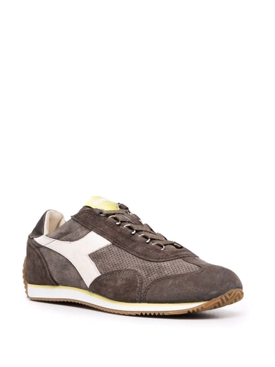 Shop Diadora Panelled Lace-up Trainers In Braun