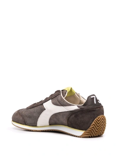 Shop Diadora Panelled Lace-up Trainers In Braun