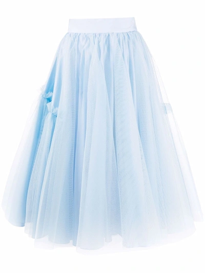 ALEXANDER MCQUEEN TULLE PLEATED A-LINE SKIRT 
