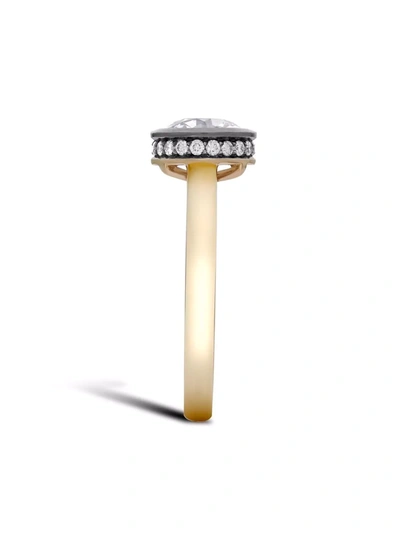 Pragnell 18kt Rose And Blackened White Gold Legacy Old Cut Diamond Solitaire Ring In Rosa