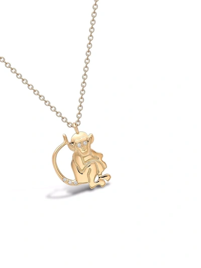 Pragnell 18kt Yellow Gold Zodiac Monkey Diamond Pendant In Gold