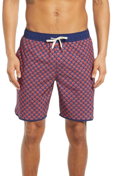 Shop Fair Harbor The Anchor Solid Swim Trunks In Red Art