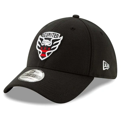 Shop New Era Black D.c. United Team Logo 39thirty Flex Hat