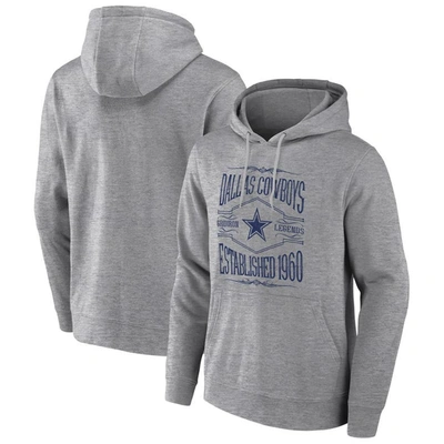 Nfl X Darius Rucker Collection By Fanatics Heathered Grey Dallas Cowboys  2-hit Pullover Hoodie In Heather Grey