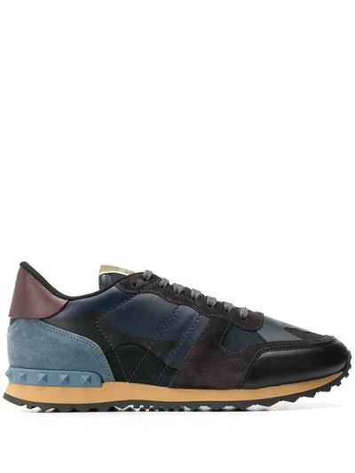 Valentino Garavani Men's Rockrunner Camo-print Sneakers, Blue | ModeSens