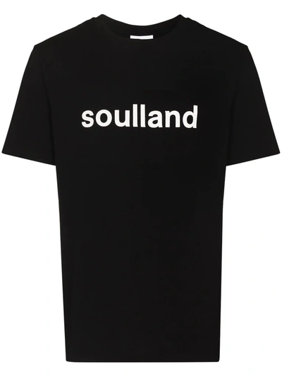 Shop Soulland Logo-print Cotton T-shirt In Black