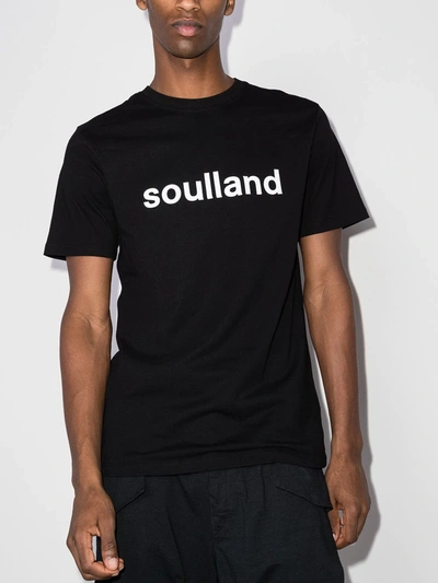 Shop Soulland Logo-print Cotton T-shirt In Black
