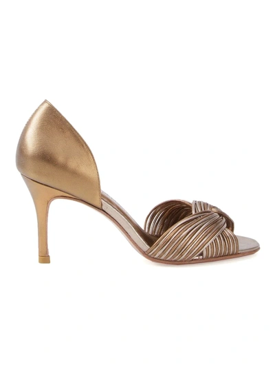 Shop Sarah Chofakian Leatehr Sandals In Metallic