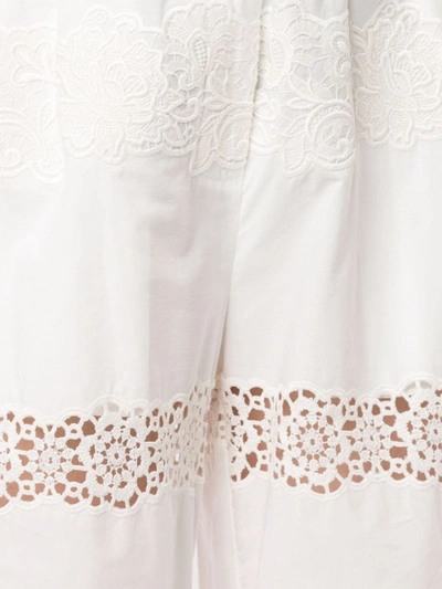 Shop Dolce & Gabbana Embroidered Trousers In White