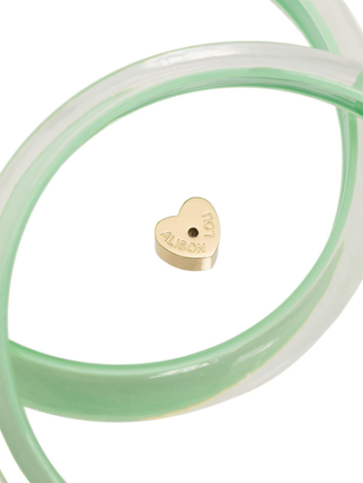 Shop Alison Lou Loucite Medium Hoop Earrings In Green