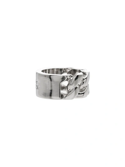 Shop Alexander Mcqueen Identity Chain-detail Ring In Silver