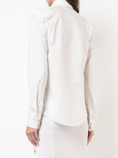 Shop Balmain Polka Dot Shirt In White