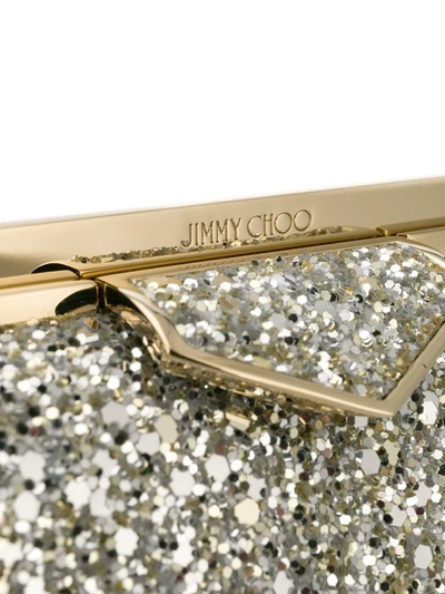 Shop Jimmy Choo Ellipse Sequin-embellished Clutch In Gold