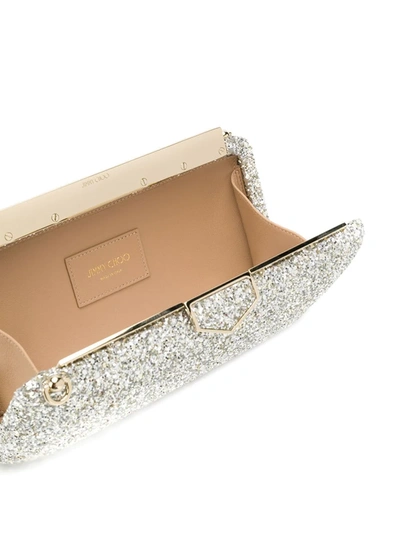 Shop Jimmy Choo Ellipse Sequin-embellished Clutch In Gold