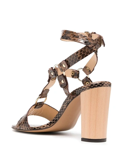 Shop Tila March Pebble Snakeskin Sandals In Brown