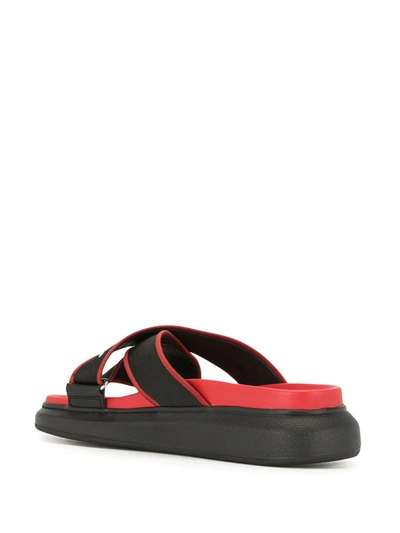 Shop Alexander Mcqueen Oversized Hybrid Slides In Red