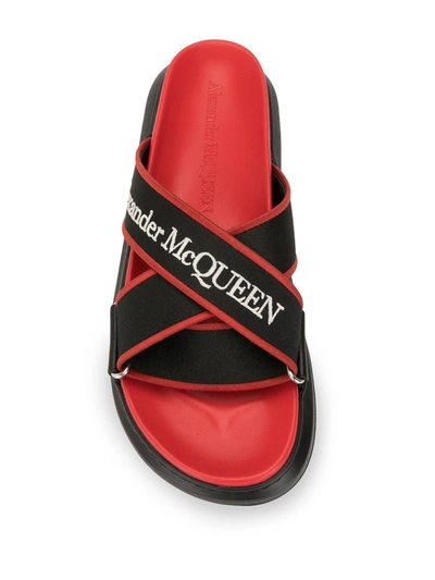 Shop Alexander Mcqueen Oversized Hybrid Slides In Red