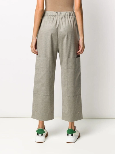 Shop Stella Mccartney Wide-leg Cropped Trousers In Grey