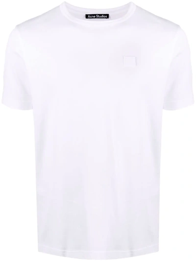 Shop Acne Studios Face-patch Cotton T-shirt In White