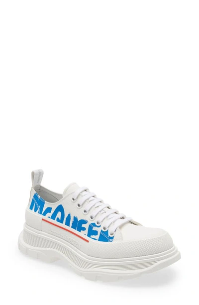 Shop Alexander Mcqueen Tread Slick Graffiti Low Top Sneaker In White Multi