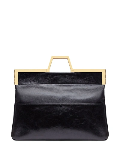 Shop Fendi Large Shopping Flap Tote Bag In Black