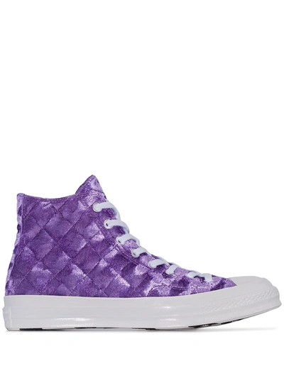 Shop Converse Chuck 70 Hi "quilted Velvet" Sneakers In Purple