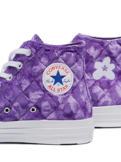 Shop Converse Chuck 70 Hi "quilted Velvet" Sneakers In Purple