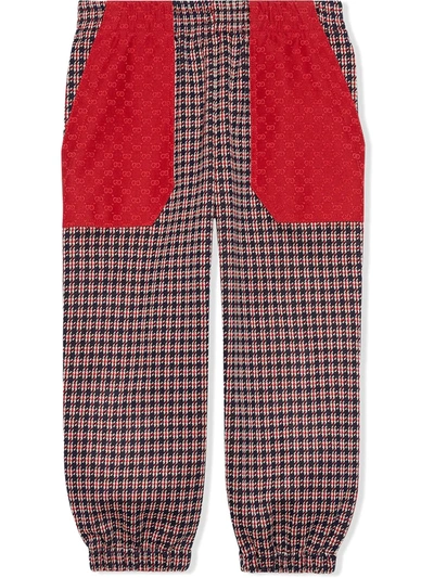 Gucci Kids' Children's Houndstooth Cotton Trousers In Red | ModeSens