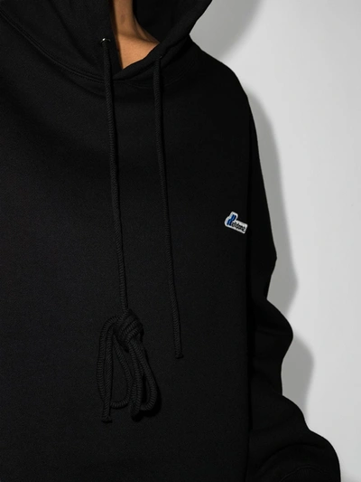 Shop We11 Done Logo Embroidered Hoodie In Black
