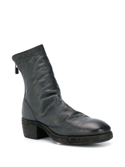 Shop Guidi Worn Effect Boots In Black