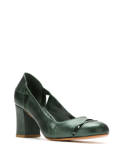 Shop Sarah Chofakian Bruxelas Leather Pumps In Green