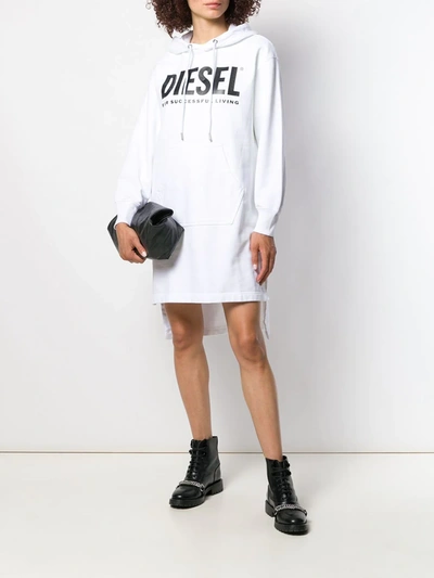 Shop Diesel Drawstring Sweater Dress In White