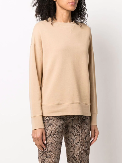 Shop Vince Cotton-blend Panelled Sweatshirt In Neutrals