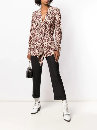 Shop Chloé Printed Blouse In Brown