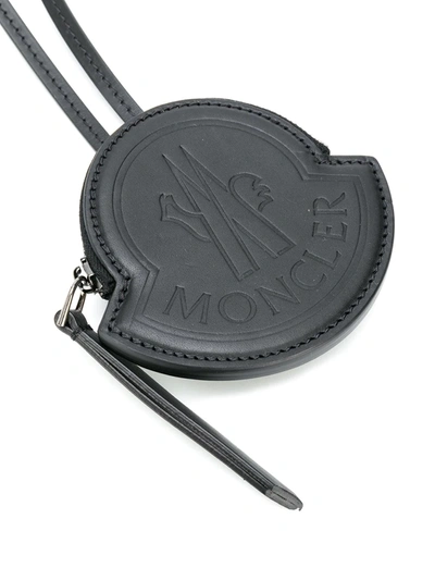 Shop Moncler Logo Embossed Coin Purse In Black