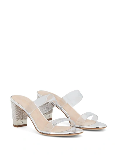 Shop Giuseppe Zanotti Aurelia Embellished-heel Sandals In Silver
