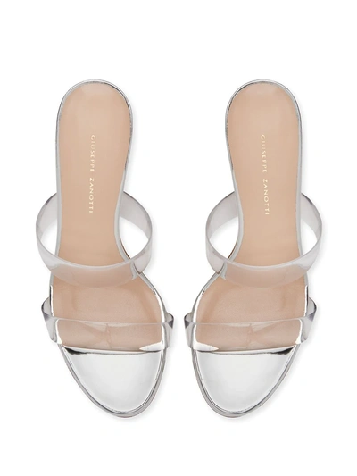 Shop Giuseppe Zanotti Aurelia Embellished-heel Sandals In Silver