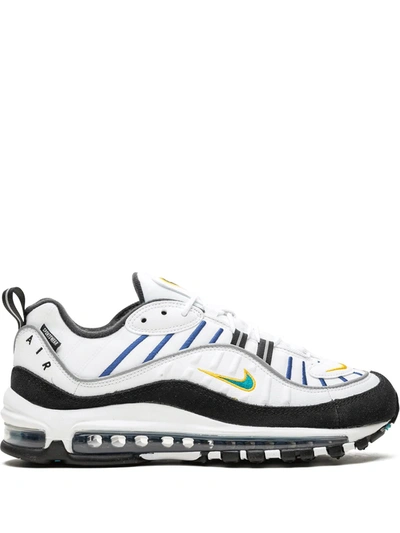 Shop Nike Air Max 98 Prm "white/teal Nebula" Sneakers