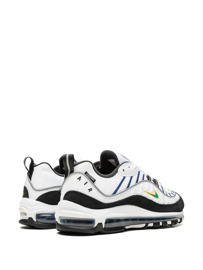Shop Nike Air Max 98 Prm "white/teal Nebula" Sneakers